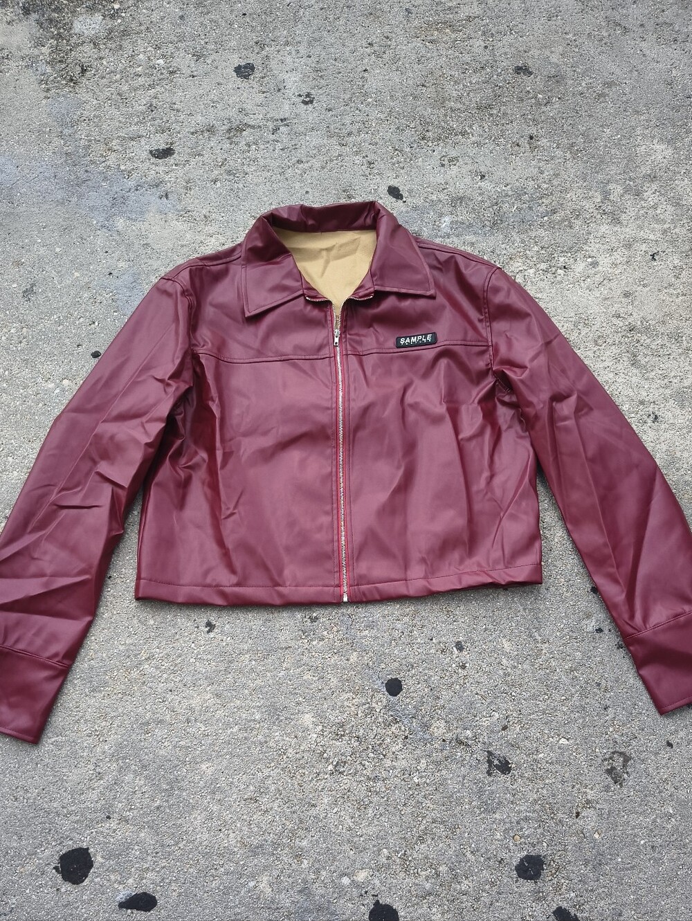 & Other Stories Burgundy and Cream Lightweight Jacket